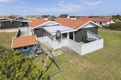 an overhead view of a house in a field at 581-Thisted-Nordsovej-32 in Thisted
