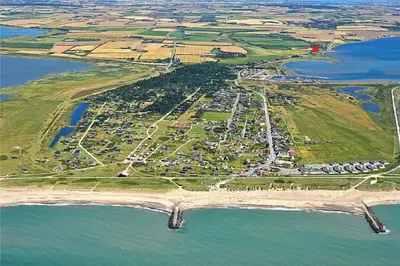 an aerial view of an island in the water at 204-Vestervig-Lodbjergvej-4 in Vestervig