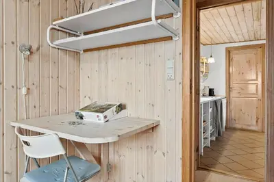 a kitchen with a table and a box on a counter at 529-Thisted-Nordsovej-24 in Thisted