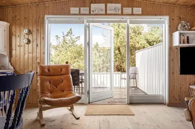 a living room with a sliding glass door at 1336-Thisted-Nordsovej-50 in Thisted