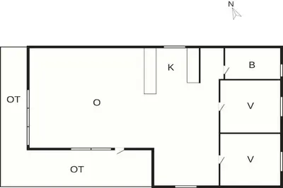 a block diagram of a box with two squares at Holiday home for family in Denmark in Løgsted