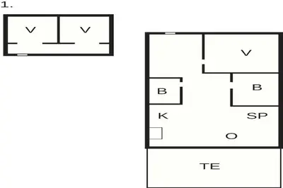two diagrams of two squares with the prefixes tc and ts at 6 person holiday home in Brovst in Brovst