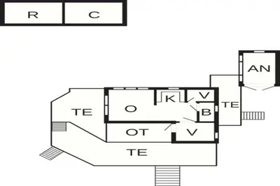 a floor plan of a house at 5 person holiday home in Thyholm-By Traum in Thyholm