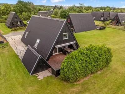 an overhead view of a house with a deck at Holiday Home Ernstine by Interhome in Farsø