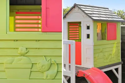 two pictures of a play house and a toy house at 288-Harboore-Doblervej-15 in Harboør