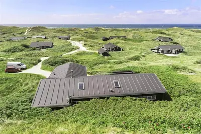 an aerial view of a house in a field at LK552-Lokken-Ornegaardsvej-14 in Løkken