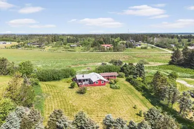an aerial view of a house in a field at LK1935-Lokken-Pernillevej-17 in Løkken