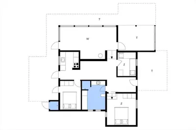 a floor plan of a house at BL124-Blokhus-Klitvejen-75-a in Blokhus