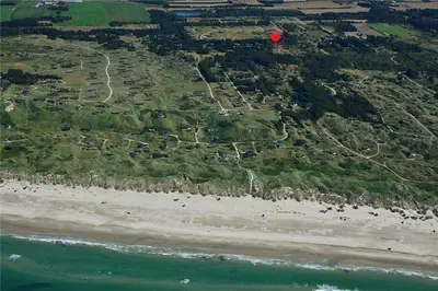 an aerial view of a beach with a red ball at BL1611-Saltum-Trehoje-3 in Saltum
