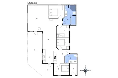 a floor plan of a house at BL1629-Blokhus-Klitgaardsvej-29 in Blokhus