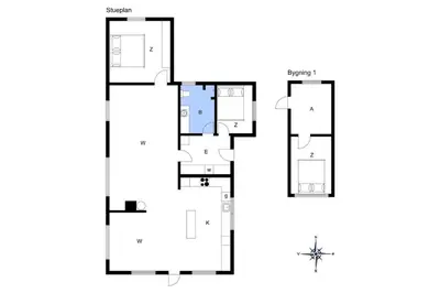 a floor plan of a house at BL1258-Blokhus-Frederiksensvej-19 in Blokhus