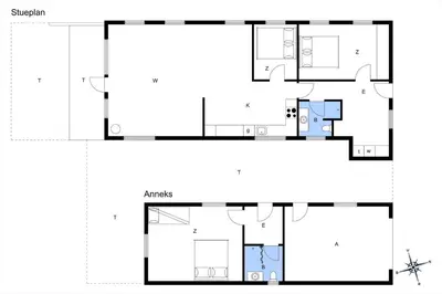 a floor plan of a house at BL1566-Saltum-Lille-Fiskerbanke-3 in Saltum