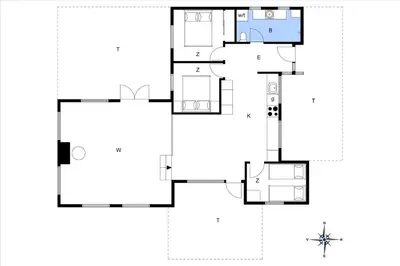 a floor plan of a house at BL1492-Blokhus-Plantagevej-19-B in Blokhus