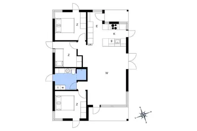a floor plan of a house at BL1667-Blokhus-Klitvejen-24 in Blokhus