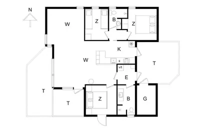 a floor plan of a house at BL289-Blokhus-Moreavej-41 in Blokhus