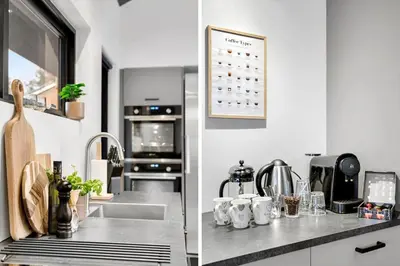 a kitchen with a sink and a counter with mugs at BL1479-Saltum-Solmarken-1 in Saltum