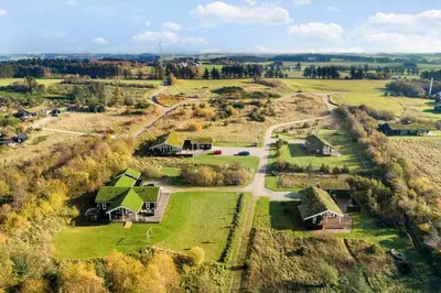 an aerial view of a farm with houses and trees at BL757-Saltum-Tolhoj-12 in Saltum
