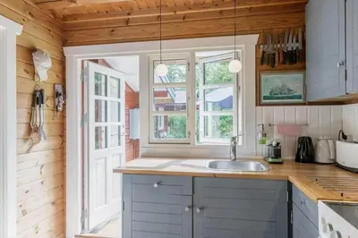 a kitchen with a sink and a window at BL1694-Saltum-Klaus-Bjergsvej-8 in Saltum