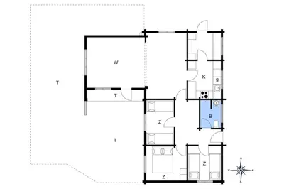 a floor plan of a house at BL1665-Saltum-Borgvej-57 in Saltum