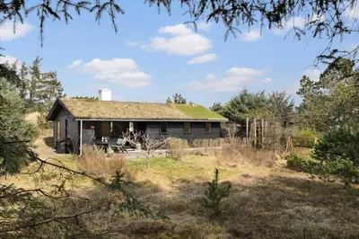 an old house with a grass roof on a field at BL1331-Saltum-Tvegen-12 in Saltum