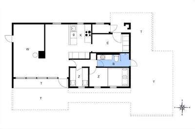 a house with a viewfloor plan at BL1331-Saltum-Tvegen-12 in Saltum