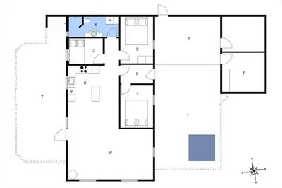 a floor plan of a house at BL1216-Blokhus-Gyvelvej-13 in Blokhus