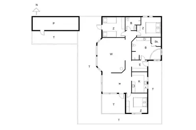 a floor plan of a house at BL100-Blokhus-Morten-Nielsensvej-19 in Blokhus