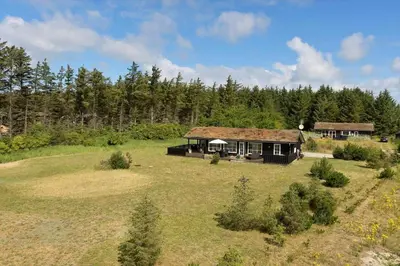 an aerial view of a house in the middle of a field at BL653-Saltum-Nordvestvej-27 in Saltum