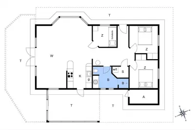 a floor plan of a house at BL1790-Blokhus-Jens-Baerentsvej-28 in Blokhus