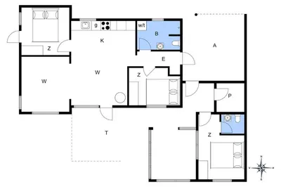 a floor plan of a house at BL1632-Blokhus-Klintevej-14 in Blokhus