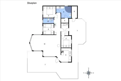 a floor plan of a house at BL1751-Blokhus-Wolundsvej-4-A in Blokhus