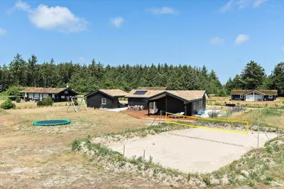 an aerial view of a house with a frisbee at BL1559-Saltum-Nordvestvej-25 in Saltum