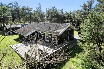 an aerial view of a house with a roof at BL583-Saltum-Saltum-Strandvej-210 in Saltum