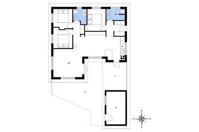 a floor plan of a house at BL1756-Blokhus-Bregnehojvej-7-A in Blokhus