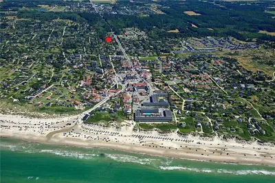 an aerial view of a beach and the ocean at BL1601-Blokhus-Kristinesvej-15 in Blokhus