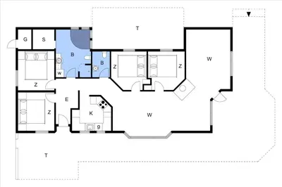a house with a viewfloor plan at BL1727-Pandrup-Lunekrogen-16 in Pandrup