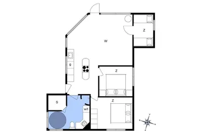 a floor plan of a house at BL1534-Blokhus-Taarnfalkevej-10 in Blokhus