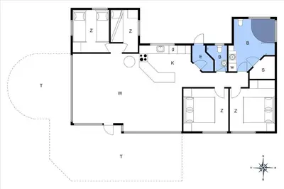 a floor plan of a house at BL1761-Blokhus-Hojmarksvej-44 in Blokhus