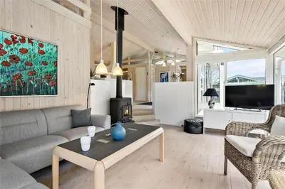a living room with a couch and a table at BL1725-Saltum-Sonderborgvej-17 in Saltum