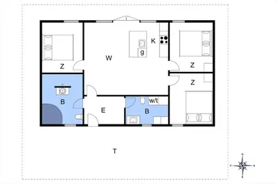 a floor plan of a house at BL1565-Blokhus-Plantagevej-2-A in Blokhus