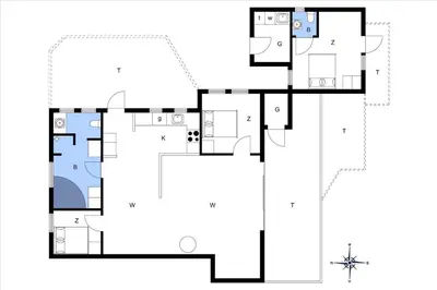 a floor plan of a house at BL410-Saltum-Store-Fiskerbanke-4 in Saltum