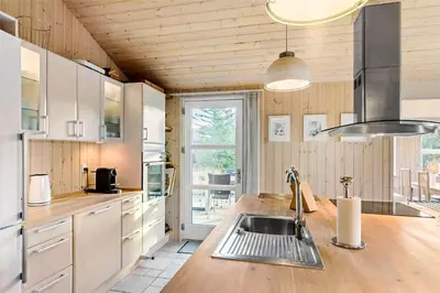 a kitchen with a sink and a counter top at BL1233-Saltum-Krogsletten-14 in Saltum