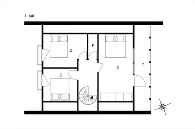 a floor plan of a house at BL1549-Blokhus-Bakkevaenget-11 in Blokhus