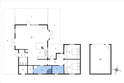 a floor plan of a house at BL239-Blokhus-Klitgaardsvej-21 in Blokhus