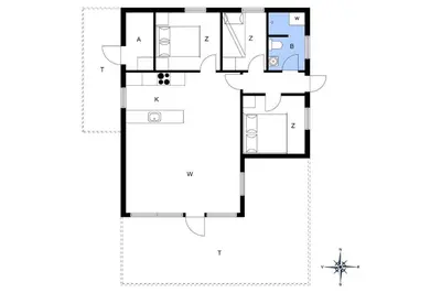 a floor plan of a house at BL812-Blokhus-Morten-Nielsensvej-10 in Blokhus
