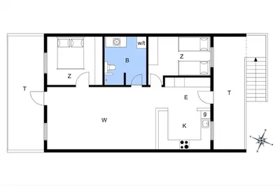 a floor plan of a house at BL1287-Blokhus-Klitgaardsvej-3-A-1-2 in Blokhus