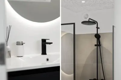 a bathroom with a shower and a sink at BL1295-Saltum-Vesterhavs-Sletten-39 in Saltum