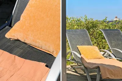 a blanket sitting on top of a chair at G249-Lemvig-Bellisvej-49 in Lemvig