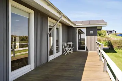 a deck with a view of a house at G319-Lemvig-Violvej-19 in Lemvig