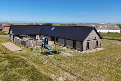 an aerial view of a house in a field at 315-Harboore-Bethaniavej-1 in Harboør